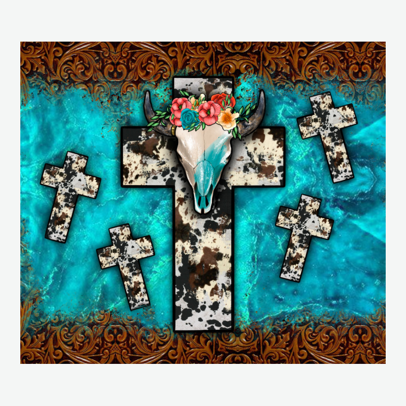 Bull Skull Cross Tumbler Urban Heavy Tee by JahusDesignShop | Teevron