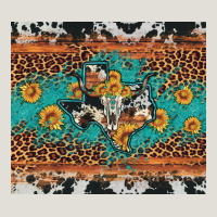 Bull Skull Texas Map Sunflower Leopard Cowhide Heavy Core Tee | Teevron