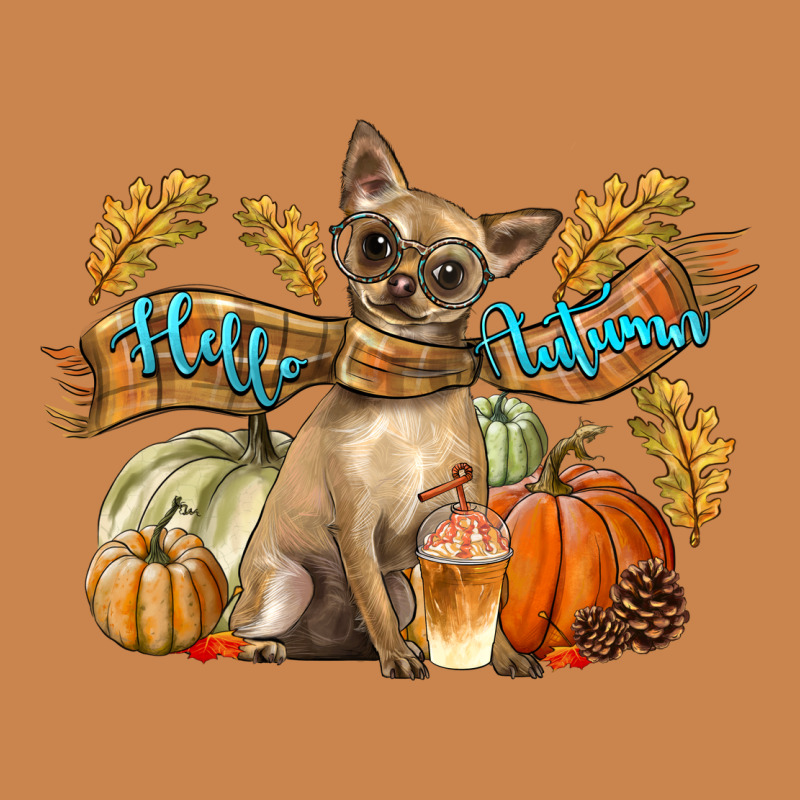 Hello Autumn With Chihuahua Dog Heavyweight Hoodie by LillyAllenDesigns | Teevron