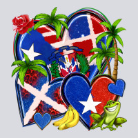 Puerto Rico With Dominican Republic Hearts Zipper Hoodie | Teevron