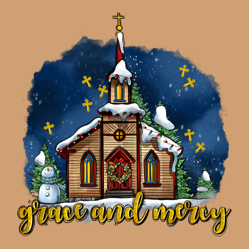 Christmas Church And Snow Grace And Mercy Vintage Tee by AdoDesignShop | Teevron