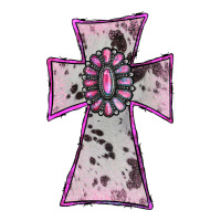 Cowhide Pink Gemstone Cross | Teevron