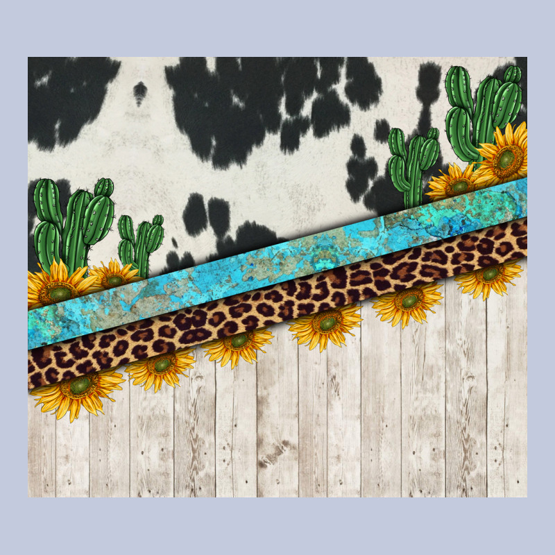 Cowhide Sunflowers Cactus Long Sleeve Tee by Jasminsmagicworld | Teevron
