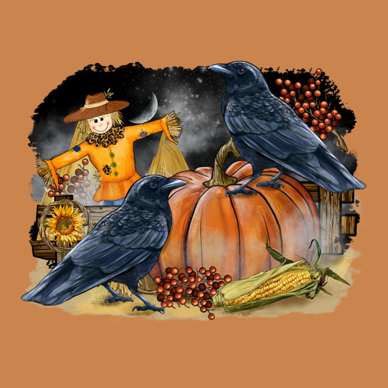 Fall Background With Crow Heavyweight Hoodie by LillyAllenDesigns | Teevron