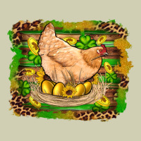 St Patricks Day Farm Chicken Gold Eggs Leopard Serape Glitter Heavy Core Tee | Teevron
