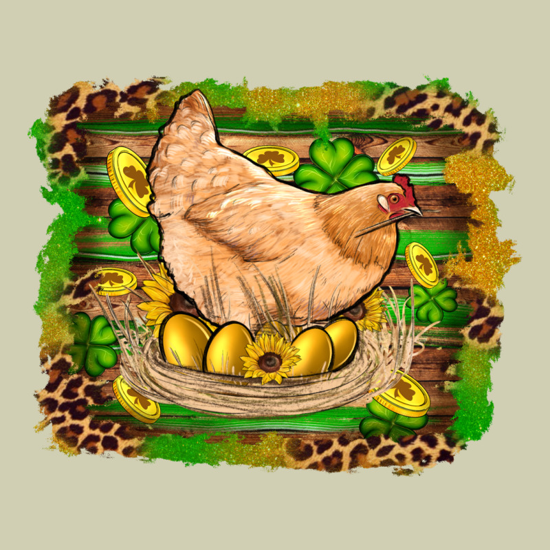 St Patricks Day Farm Chicken Gold Eggs Leopard Serape Glitter Heavy Core Tee by Artiststas | Teevron