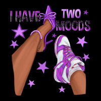 Purple I Have Two Moods Afro Girl Sneakers Ladies Tee | Teevron