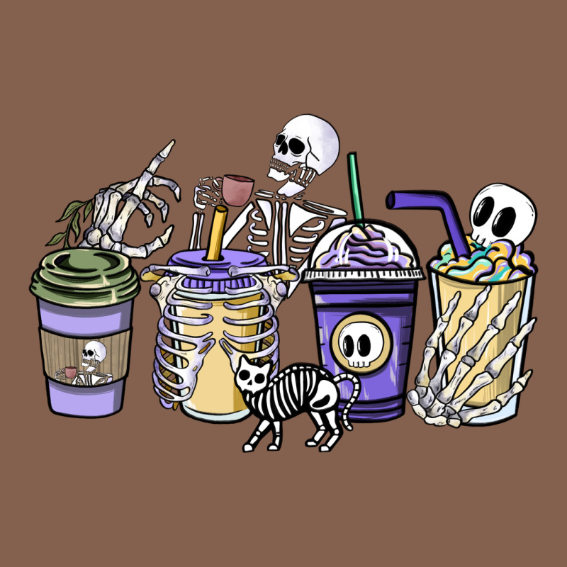 Skeleton Coffee Cups Zipper Hoodie by NancyCooperArtShop | Teevron