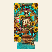 I Hate Everyone But Coffee Helps Western Skeleton Coffee Sunflowers 12 Vintage Tee | Teevron