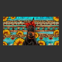 Doberman With Sunflowers License Plate Urban Heavy Tee | Teevron