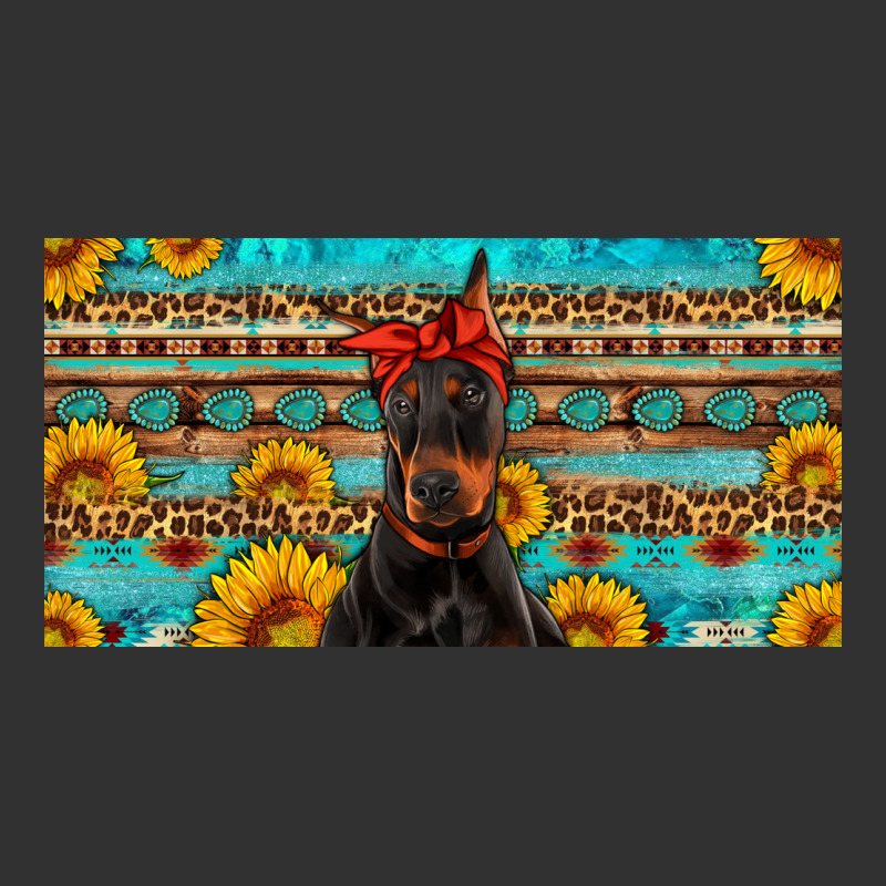 Doberman With Sunflowers License Plate Urban Heavy Tee by Artiststas | Teevron