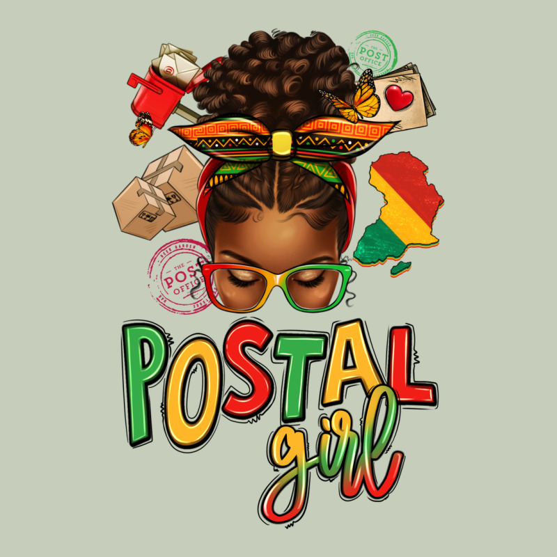 Juneteenth Afro Messy Bun Postal Girl Ladies Tee by texasbilliewilder | Teevron