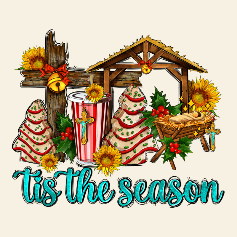 Tis The Seasin With Christmas Cake Abd Jesus Vintage Tee by AdoDesignShop | Teevron