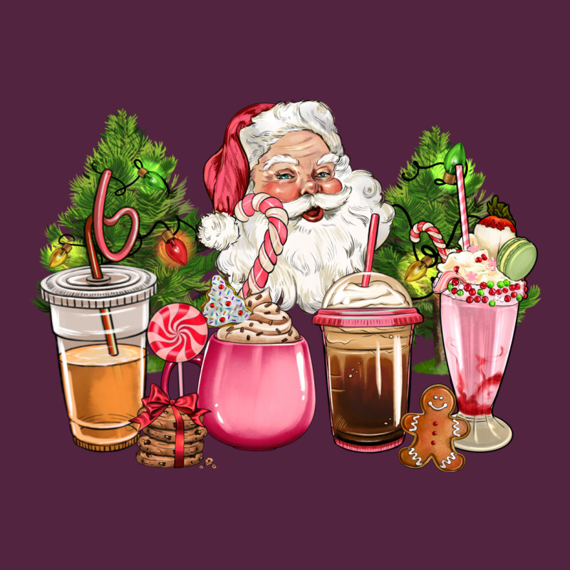 Pink Christmas Santa Coffe Cups Urban Hoodie by CowGirlArtShop | Teevron