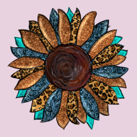 Fall Tooled Leather Sunflower Ladies Tee | Teevron