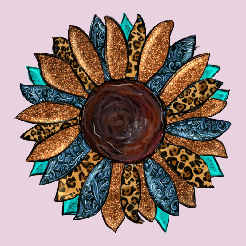 Fall Tooled Leather Sunflower Ladies Tee by RanaPortraitStore | Teevron