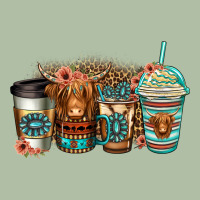 Serape Floral Longhaired Cow Coffee Cups Urban Heavy Tee | Teevron