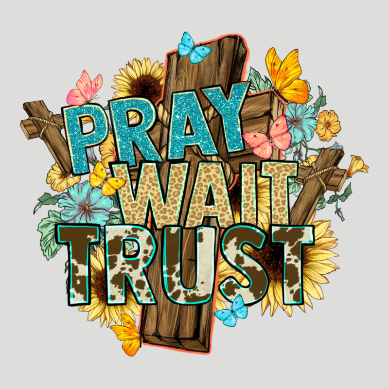 Pray Wait Trust Crosses Christian Zipper Hoodie by NancyCooperArtShop | Teevron