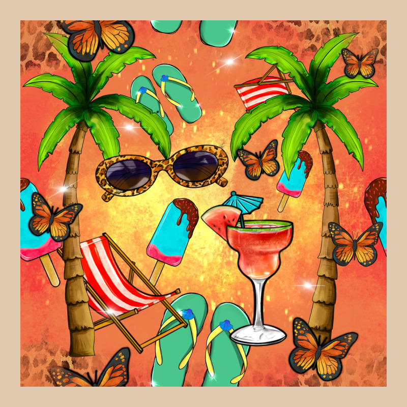 Summer Slipper And Cocktail Seamless Pattern Heavyweight Sweatshirt by BundleAndBundleShop | Teevron