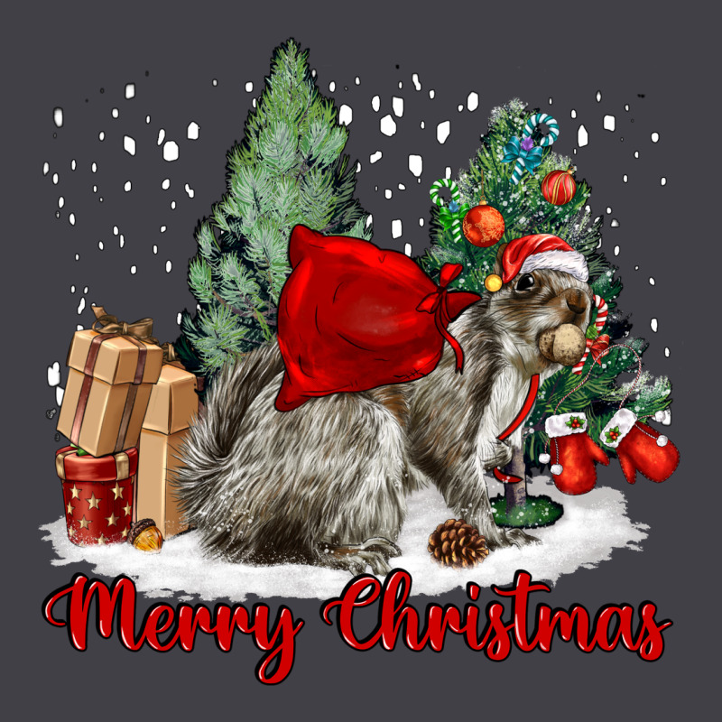 Merry Christmas Gray Squirrel Heavyweight Hoodie by LillyAllenDesigns | Teevron