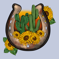 Western Horseshoe Sunflower Cactus Long Sleeve Tee | Teevron
