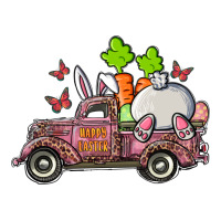 happy easter pink truck with bunny | Teevron