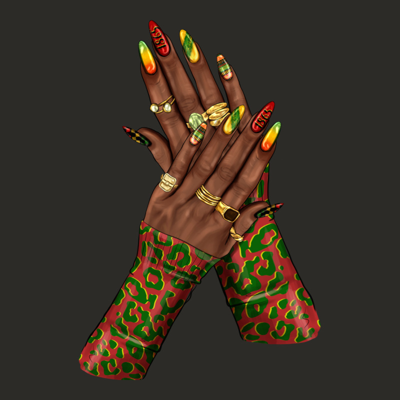 Juneteenth Nail Art With Afro Hand Heavy Core Tee by texasbilliewilder | Teevron