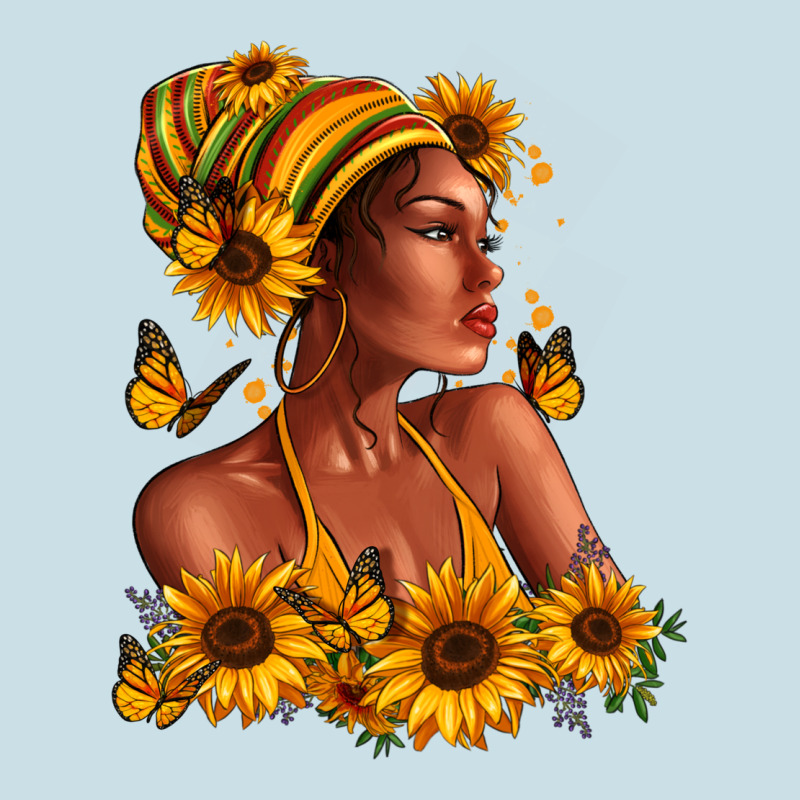 Afro American Woman Sunflowers Ladies Tee by RanaPortraitStore | Teevron