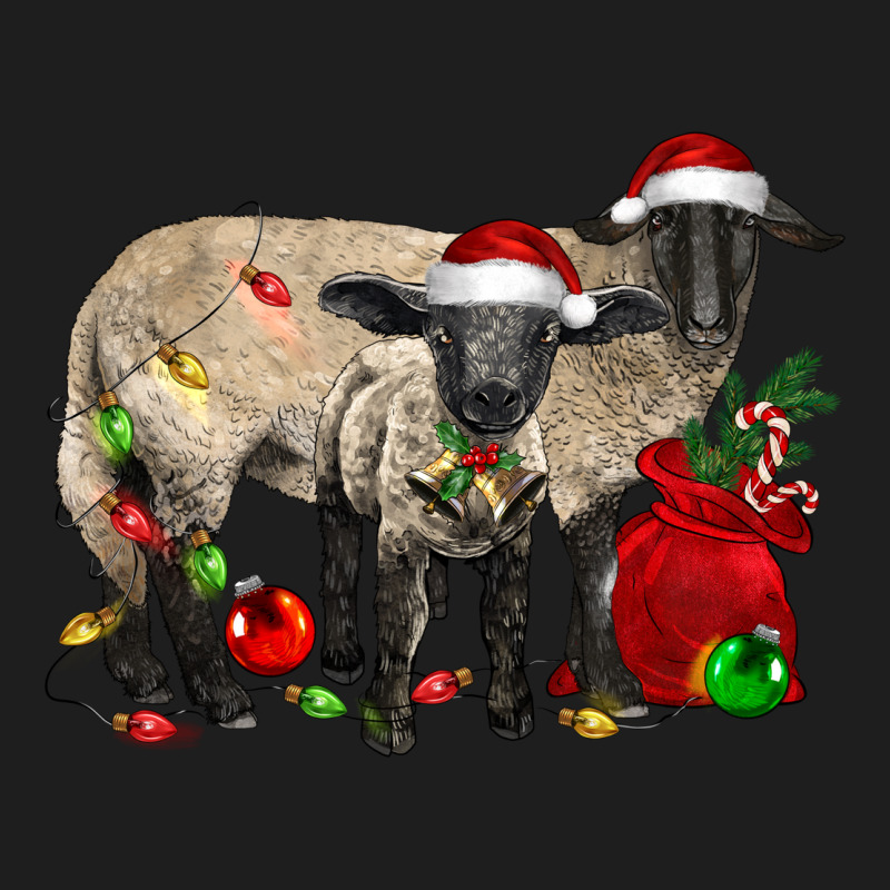 Christmas Suffolk Sheep And Baby Suffolk Sheep Heavyweight Hoodie by LillyAllenDesigns | Teevron