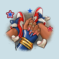 Baseball Afro Girl Sneakers Ladies Tee | Teevron