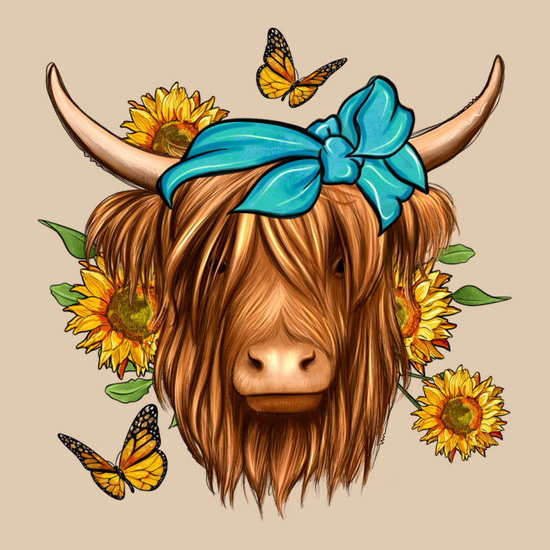 Sunflower Long Haired Cow Heavyweight Sweatshirt by Jasminsmagicworld | Teevron