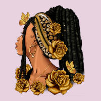 Gold Roses Afro Woman Ladies Tee | Teevron