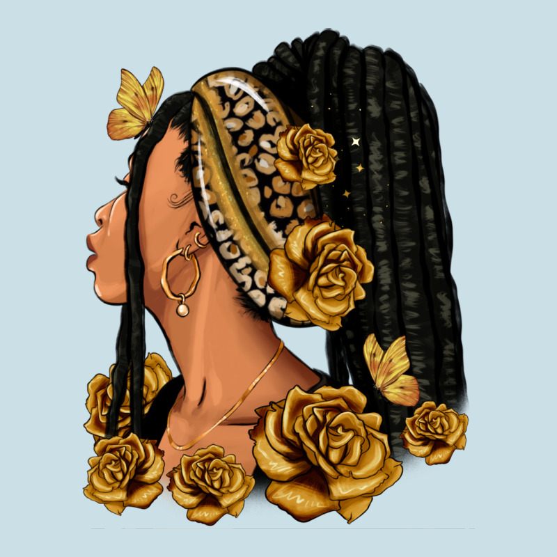 Gold Roses Afro Woman Ladies Tee by RanaPortraitStore | Teevron