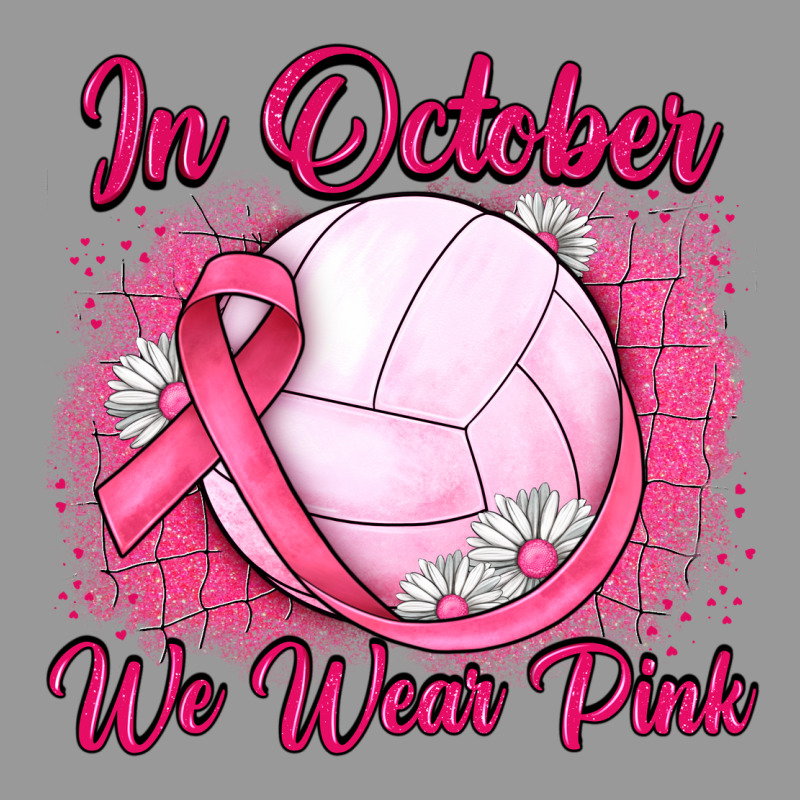 In October We Wear Pink Breast Cancer Valleybal Vintage Hoodie by JahusDesignShop | Teevron