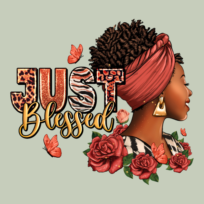 Just Blessed Afro Woman With Roses Ladies Tee by RanaPortraitStore | Teevron
