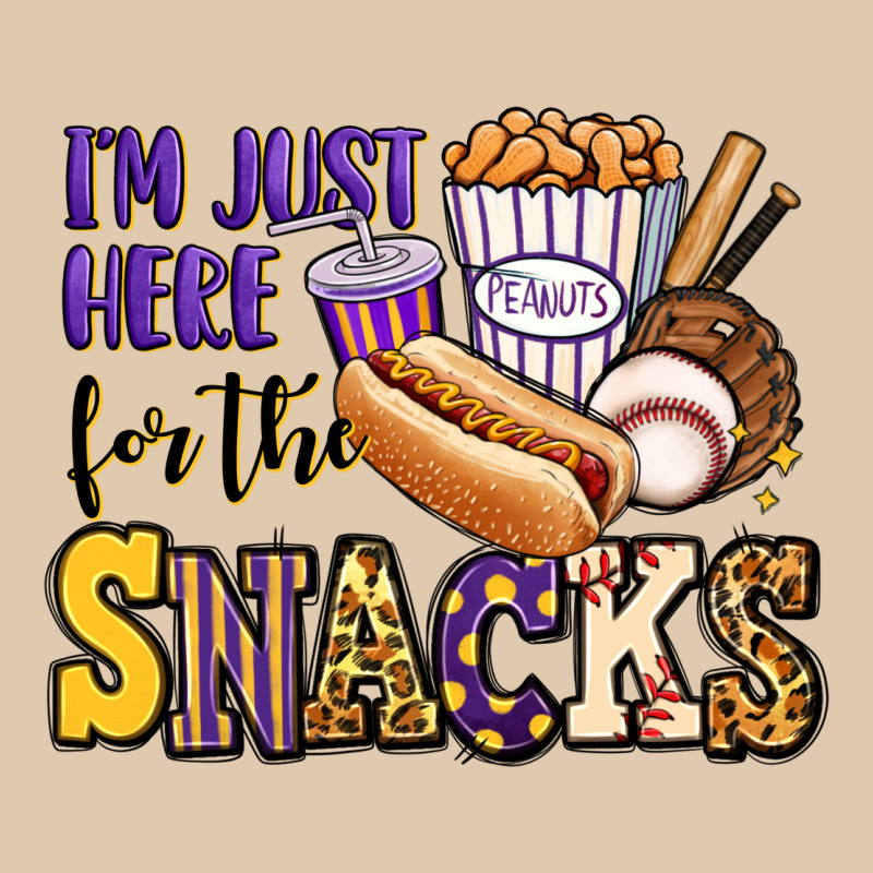 I'm Just Here For The Snacks Baseball Purple And G Heavyweight Sweatshirt by Jasminsmagicworld | Teevron