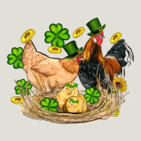 St Patricks Day Farm Chicken Rooster Chick  Shamrock Gold Heavy Core Tee | Teevron
