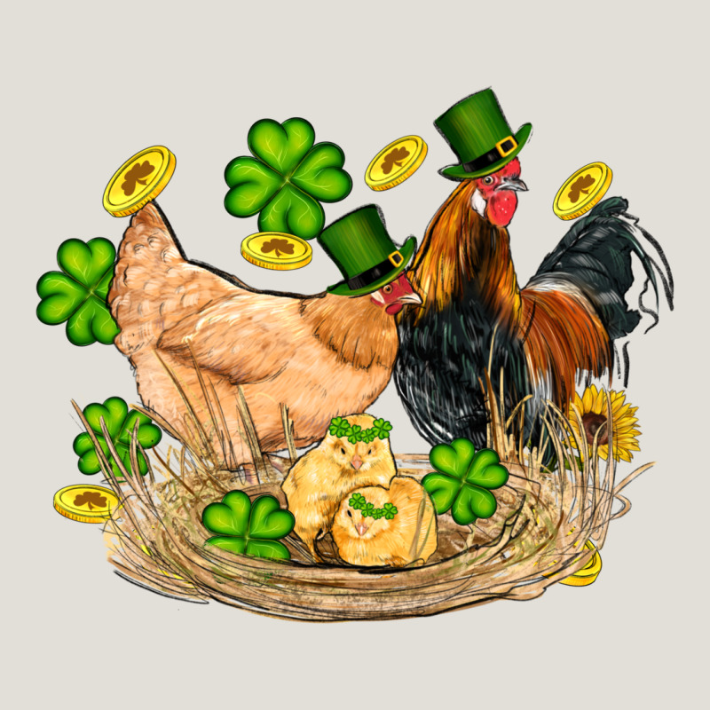 St Patricks Day Farm Chicken Rooster Chick  Shamrock Gold Heavy Core Tee by Artiststas | Teevron
