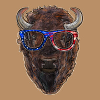 Bison With American Flag Glasses Vintage Hoodie | Teevron