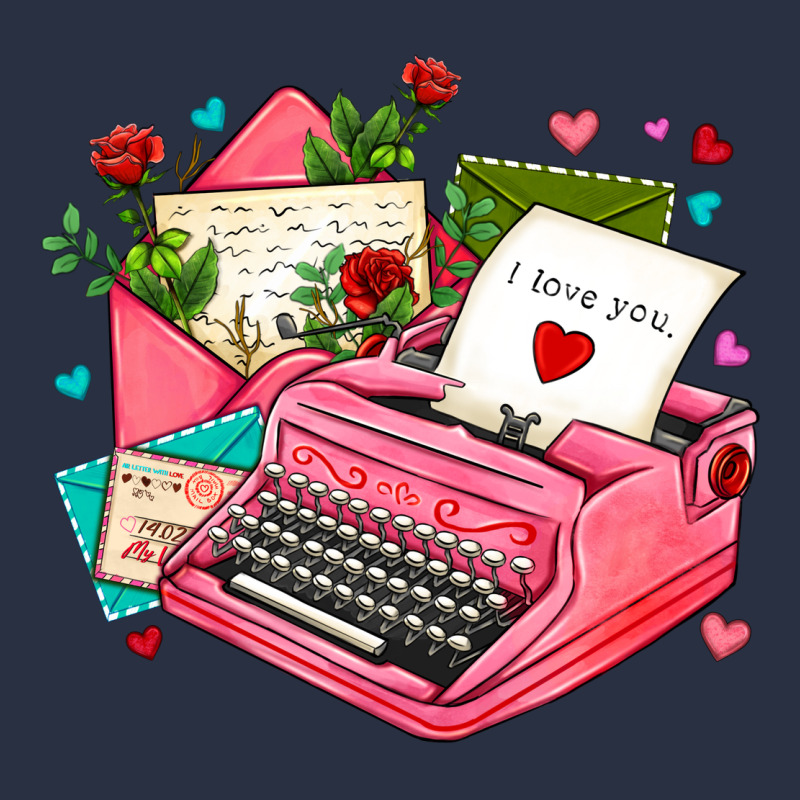 Pink Typewriter And Letters Heavyweight Sweatshirt by AdoDesignShop | Teevron