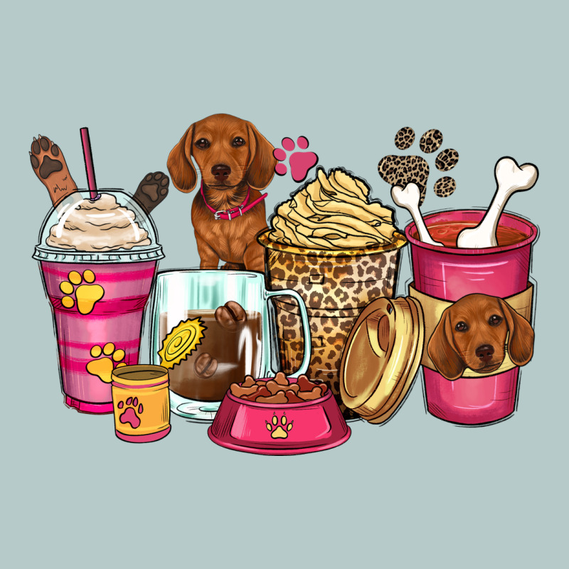 Dachshund Coffee Cups Heavy Core Tee by Zillion Design Studio | Teevron