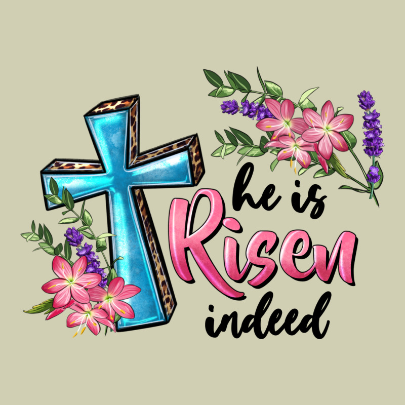 He Is Risen Indeed Cross And Flowers Heavy Core Tee by RanaPortraitStore | Teevron
