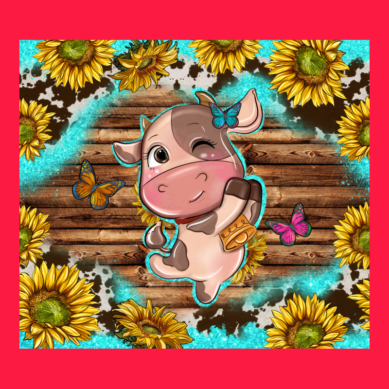 Western Cute Cow With Sunflower Zipper Hoodie by NancyCooperArtShop | Teevron