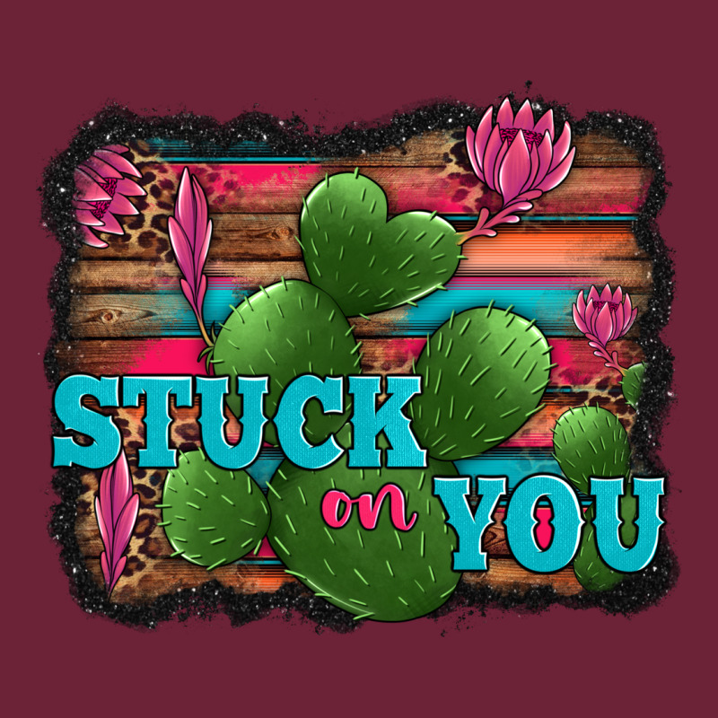 Stuck On You Heart Cactus Serape Leopard Background Long Sleeve Tee by Jasminsmagicworld | Teevron