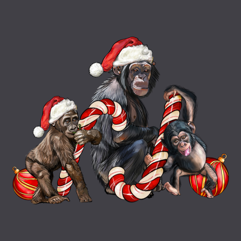 Christmas Chimpanzee And Gorilla Heavyweight Hoodie by LillyAllenDesigns | Teevron
