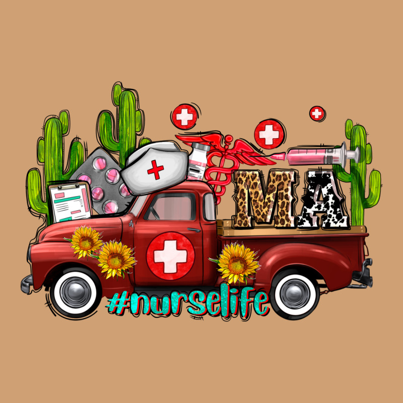 Ma Medical Assistant Nurse Truck With Cactus And Sunflowers Vintage Tee by AdoDesignShop | Teevron