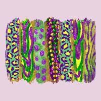 Mardi Gras Leopard Beads Brushstrokes Ladies Tee | Teevron
