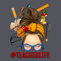 Messy Bun Teacher Life Vintage Hoodie | Teevron