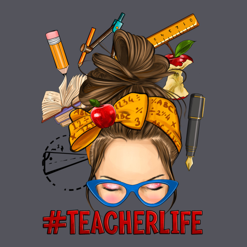 Messy Bun Teacher Life Vintage Hoodie by RanaPortraitStore | Teevron