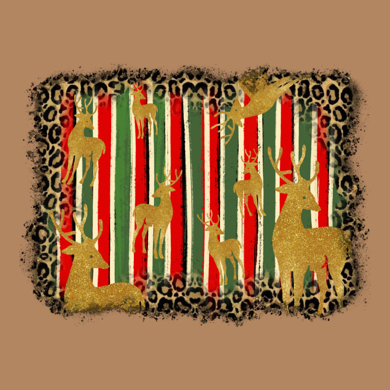 Christmas Reindeers Leopard Background Long Sleeve Tee by BarkalooDesign | Teevron